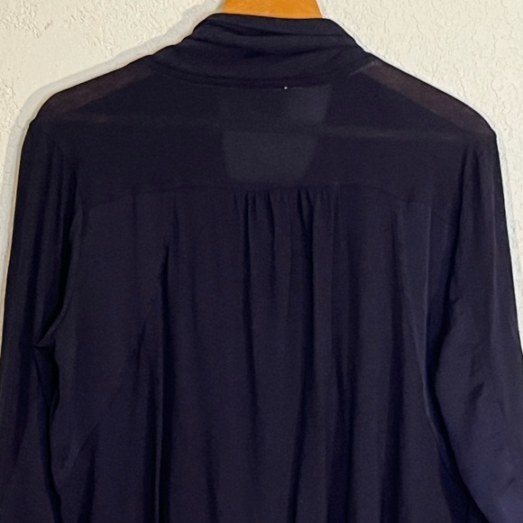 Saturday Sunday Anthropologie Olivia mixed media button tie front blouse Boho - Picture 4 of 8